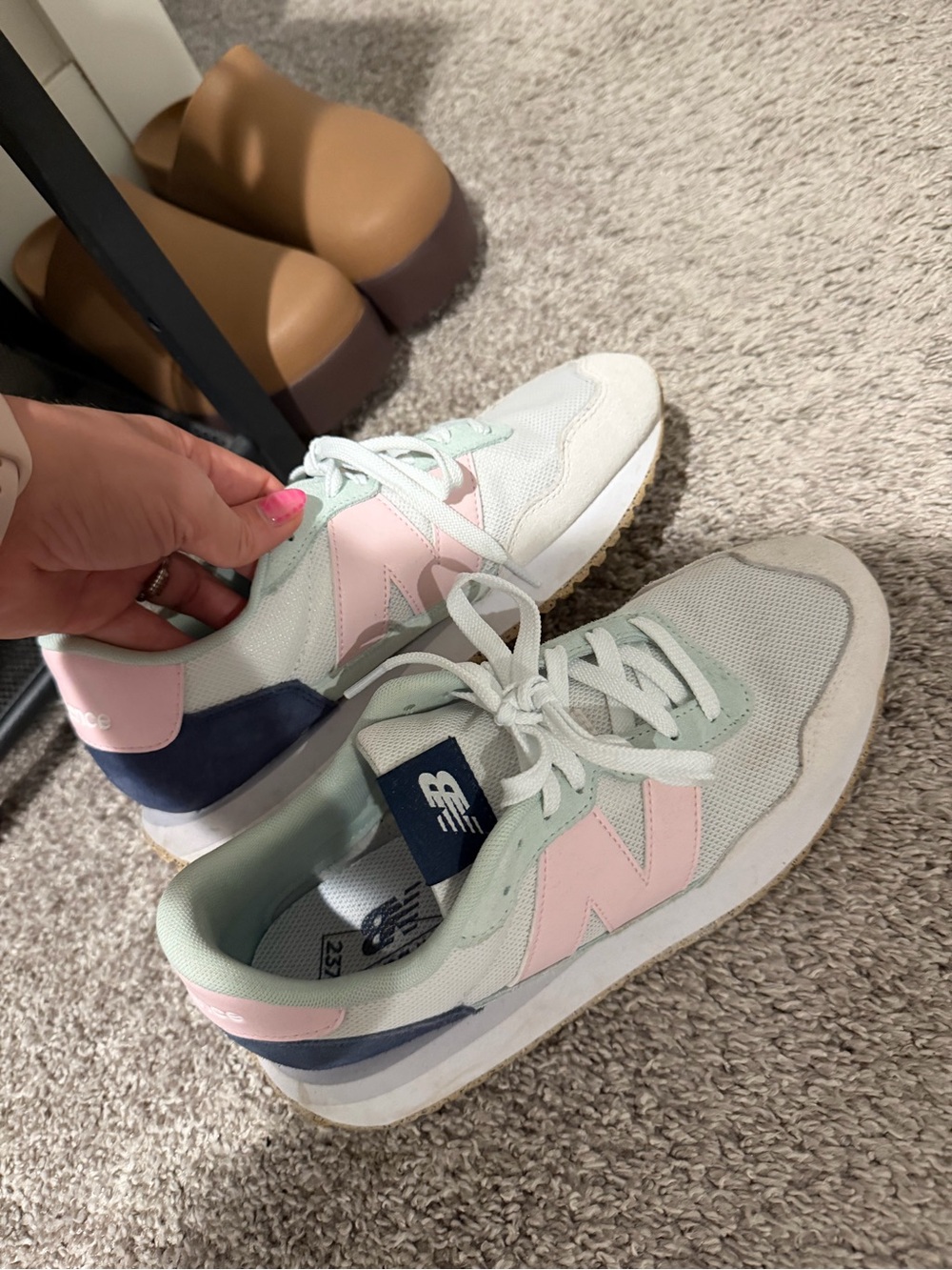 New Balance Women’s Mint Green & Pink Retro Runner Sneakers
